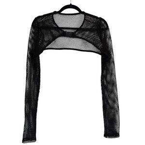 Hot Topic Fishnet Front Buckle Shrug Bolero Medium